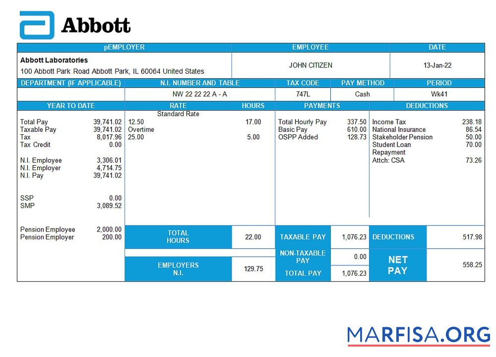 Blank United Kingdom Abbott Laboratories medical devices distributing company template